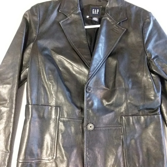 GAP Jackets & Blazers - Gap 100% Black Leather Jacket